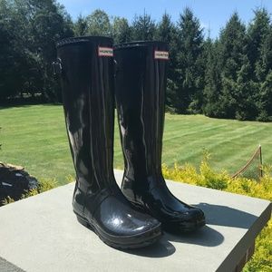 Hunter Tall Gloss Black Rain Boots